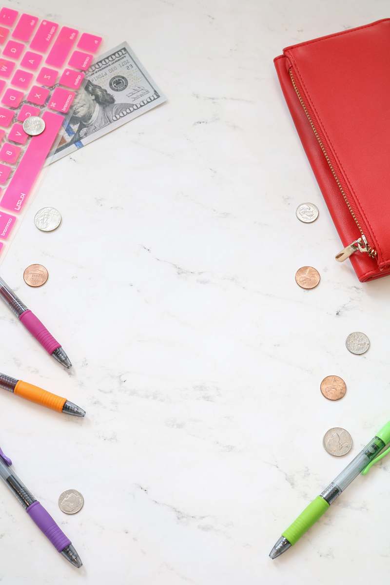 money photo assorted-color pens on top of table money styled stock